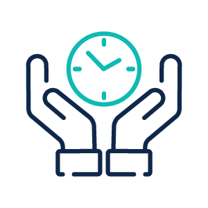 Icon of two hands holding a clock