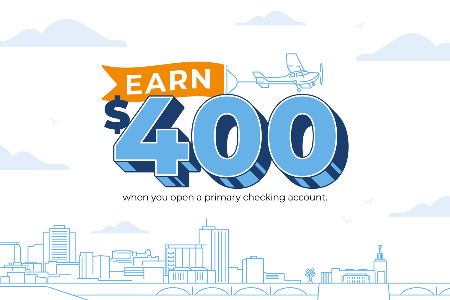 Earn $400 when you open a primary checking account.