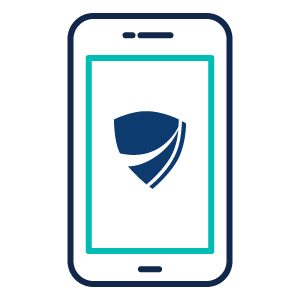 Cellphone with shield icon