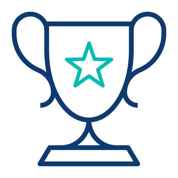 Trophy with star icon